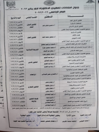 جدول امتحانات تمهيدي الدكتوراه لدور يناير 2023م بكلية الحقوق جامعة بنها